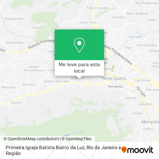 Primeira Igreja Batista Bairro da Luz mapa