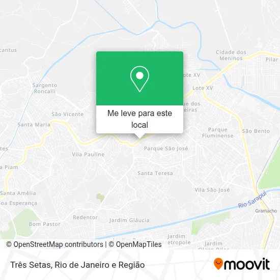 Três Setas mapa