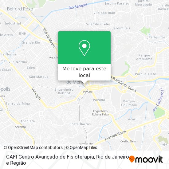 CAFI Centro Avançado de Fisioterapia mapa