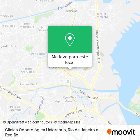 Clínica Odontológica Unigranrio mapa