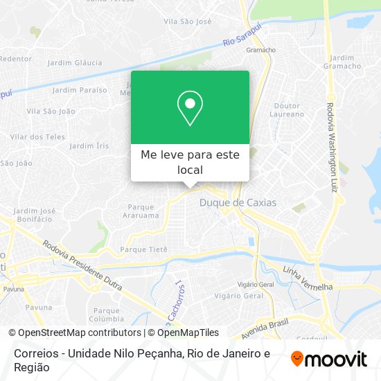 Correios - Unidade Nilo Peçanha mapa