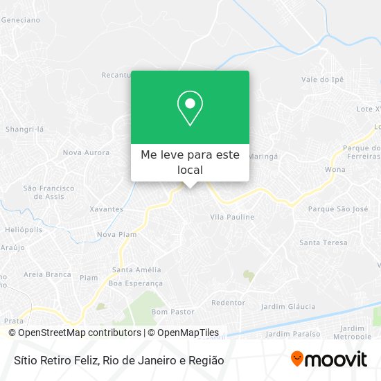 Sítio Retiro Feliz mapa