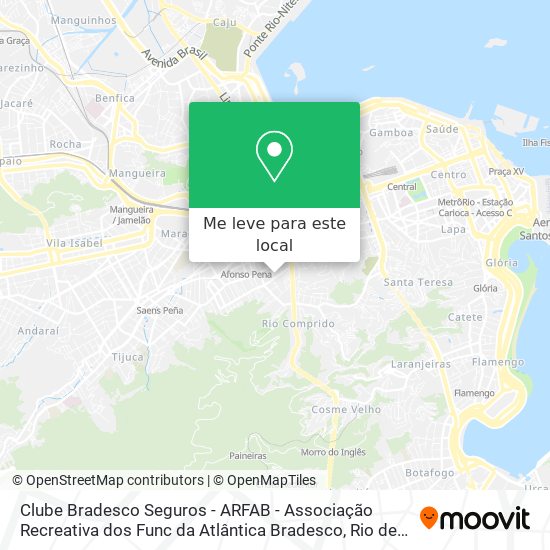 Clube Bradesco Seguros - ARFAB - Associação Recreativa dos Func da Atlântica Bradesco mapa