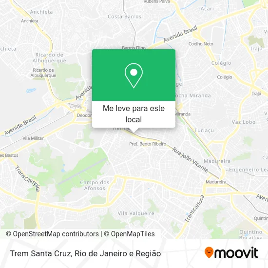 Trem Santa Cruz mapa