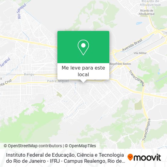 Instituto Federal de Educação, Ciência e Tecnologia do Rio de Janeiro - IFRJ - Campus Realengo mapa