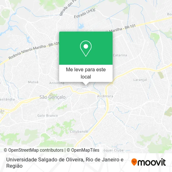 Universidade Salgado de Oliveira mapa