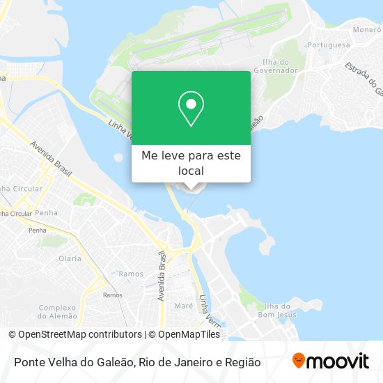 Ponte Velha do Galeão mapa