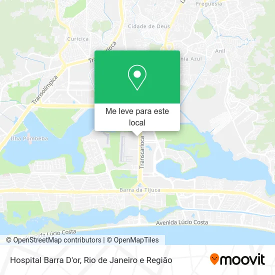 Hospital Barra D'or mapa