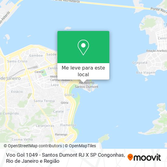 Voo Gol 1049 - Santos Dumont RJ X SP Congonhas mapa