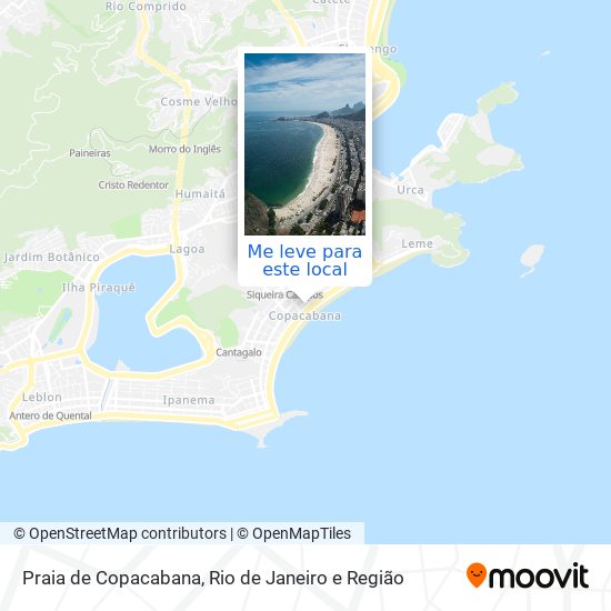 Praia de Copacabana mapa