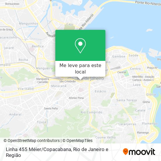 Linha 455 Méier/Copacabana mapa