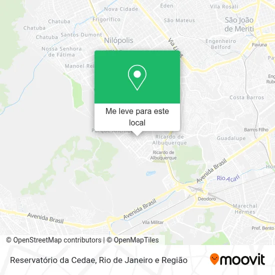Reservatório da Cedae mapa