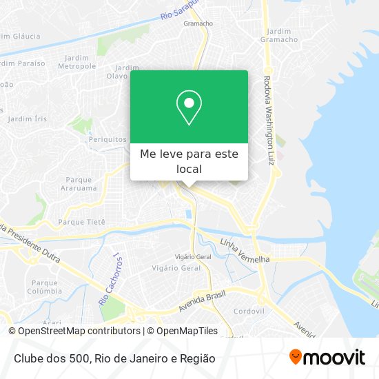 Clube dos 500 mapa