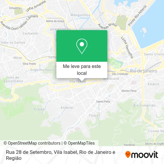 Rua 28 de Setembro, Vila Isabel mapa