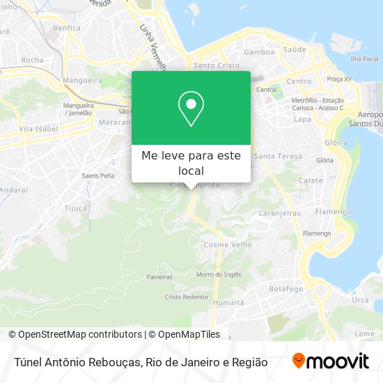 Túnel Antônio Rebouças mapa