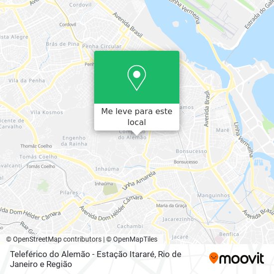 Teleférico do Alemão - Estação Itararé mapa