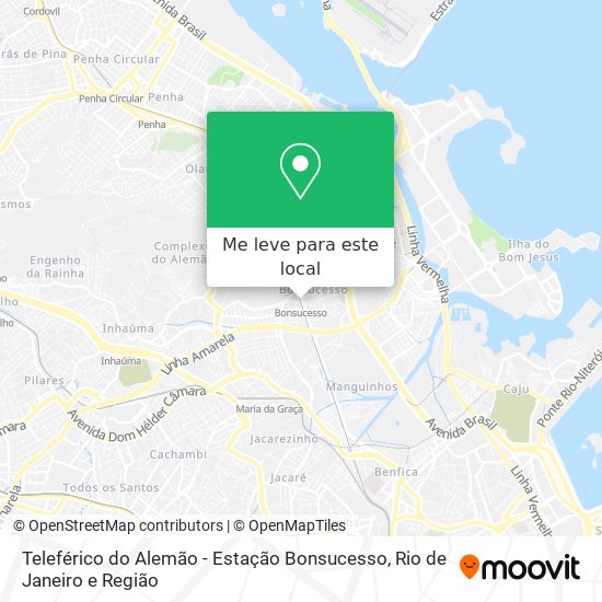 Teleférico do Alemão - Estação Bonsucesso mapa