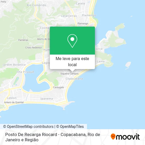 Posto De Recarga Riocard - Copacabana mapa
