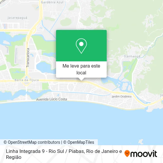 Linha Integrada 9 - Rio Sul / Piabas mapa