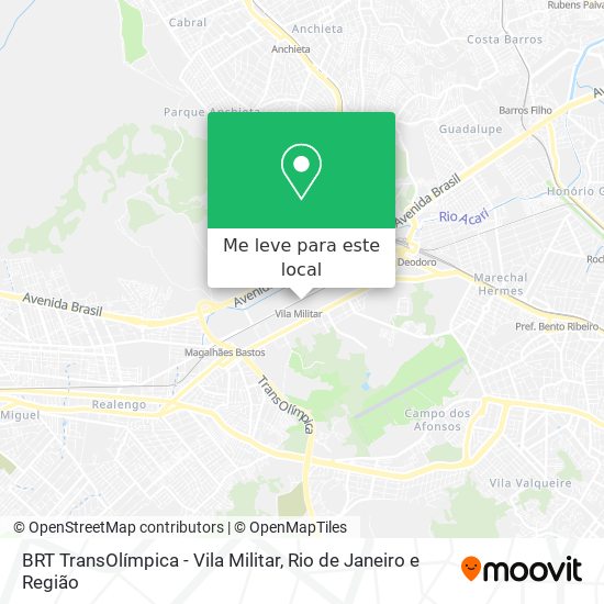 BRT TransOlímpica - Vila Militar mapa