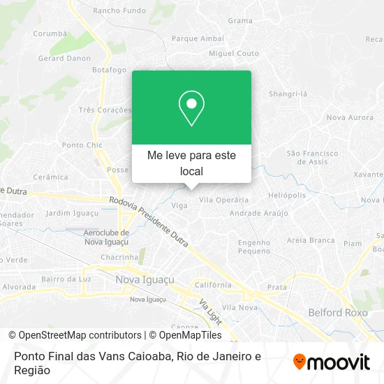 Ponto Final das Vans Caioaba mapa