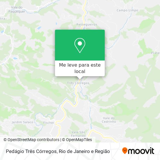Pedágio Três Córregos mapa