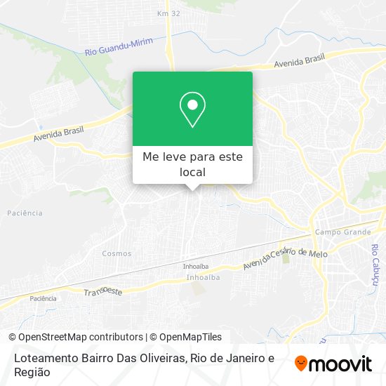 Loteamento Bairro Das Oliveiras mapa