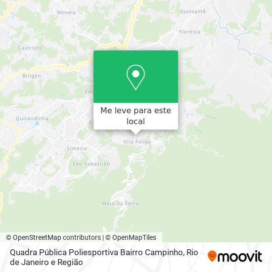 Quadra Pública Poliesportiva Bairro Campinho mapa