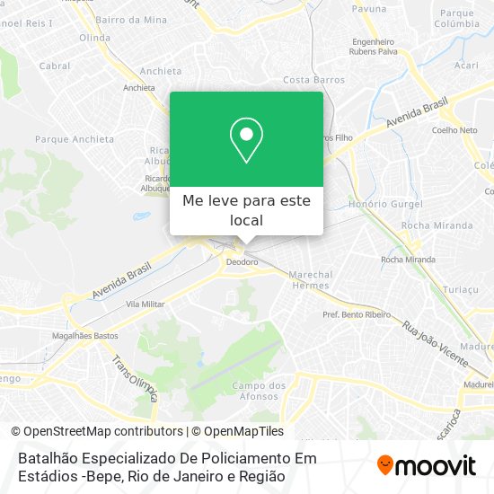 Batalhão Especializado De Policiamento Em Estádios -Bepe mapa