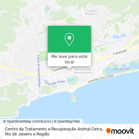 Centro de Tratamento e Recuperação Animal Cetra mapa