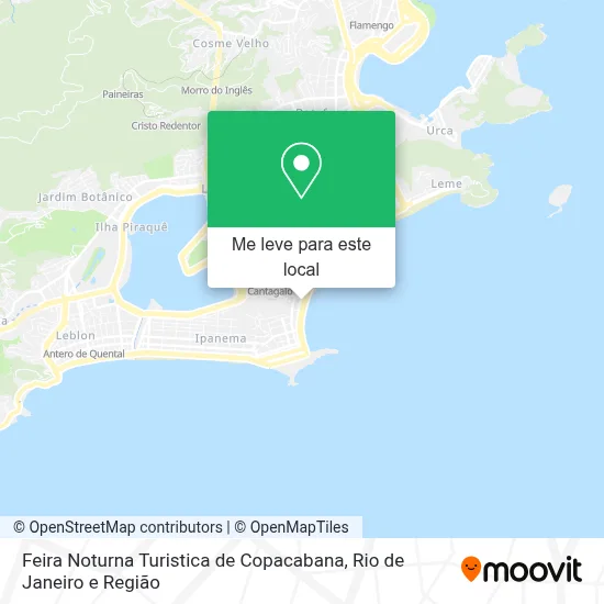 Feira Noturna Turistica de Copacabana mapa