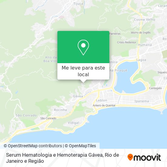 Serum Hematologia e Hemoterapia Gávea mapa