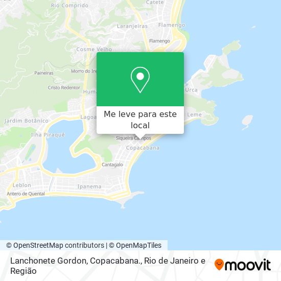 Lanchonete Gordon, Copacabana. mapa