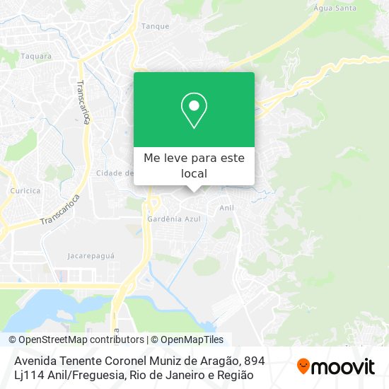 Avenida Tenente Coronel Muniz de Aragão, 894 Lj114 Anil / Freguesia mapa