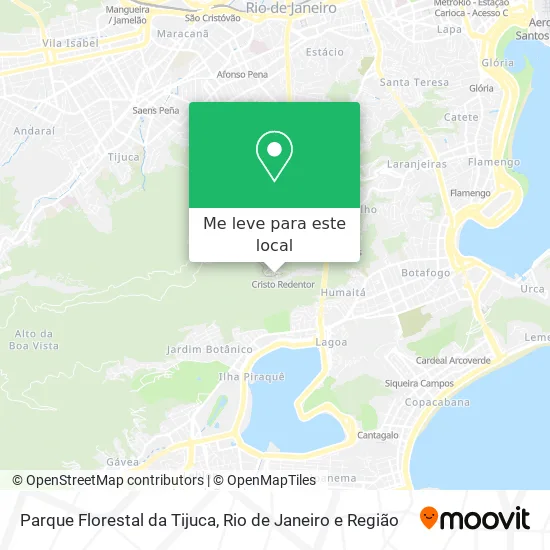 Parque Florestal da Tijuca mapa