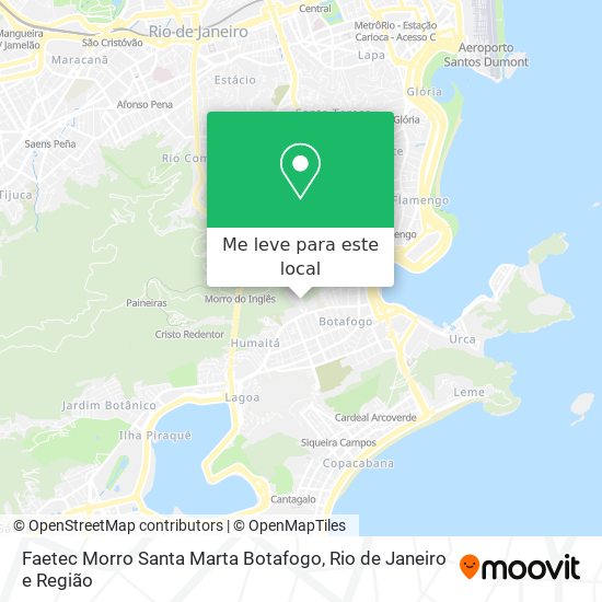 Faetec Morro Santa Marta Botafogo mapa