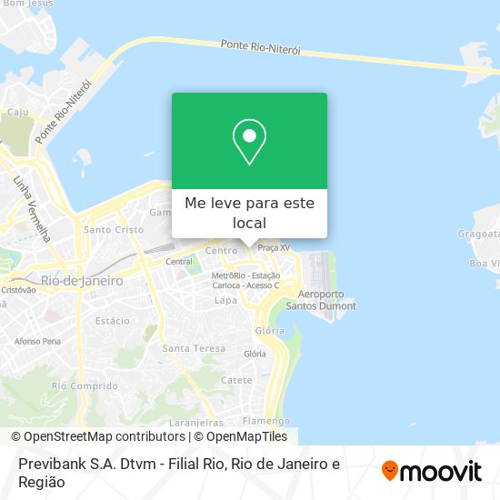 Previbank S.A. Dtvm - Filial Rio mapa