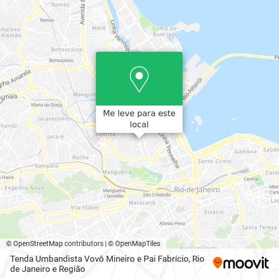 Tenda Umbandista Vovô Mineiro e Pai Fabrício mapa