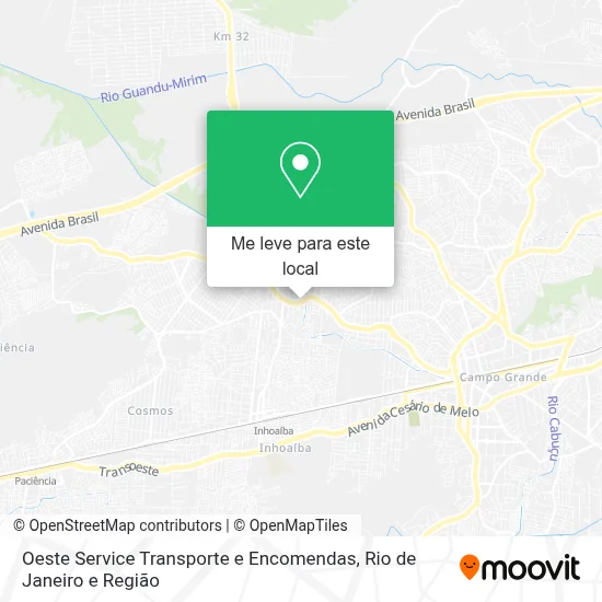 Oeste Service Transporte e Encomendas mapa
