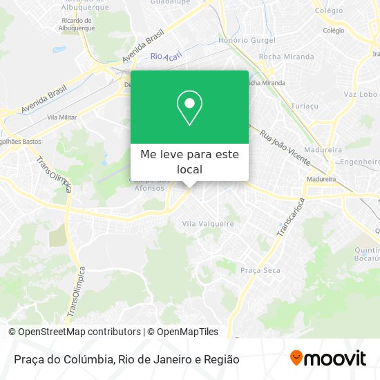 Praça do Colúmbia mapa