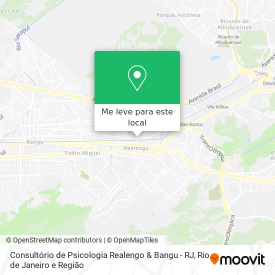 Consultório de Psicologia Realengo & Bangu - RJ mapa