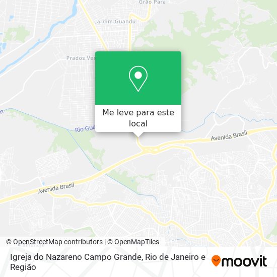 Igreja do Nazareno Campo Grande mapa