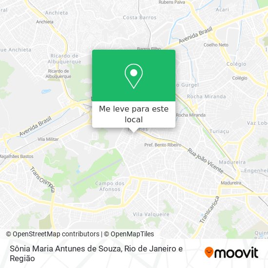 Sônia Maria Antunes de Souza mapa
