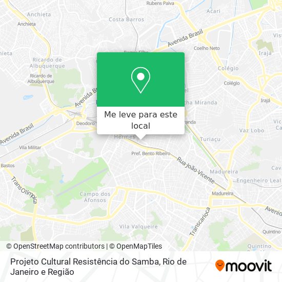 Projeto Cultural Resistência do Samba mapa