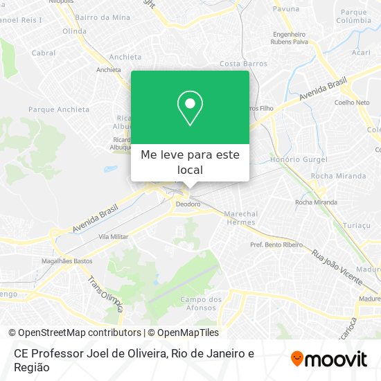 CE Professor Joel de Oliveira mapa