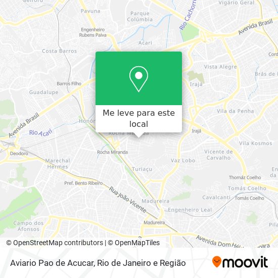 Aviario Pao de Acucar mapa