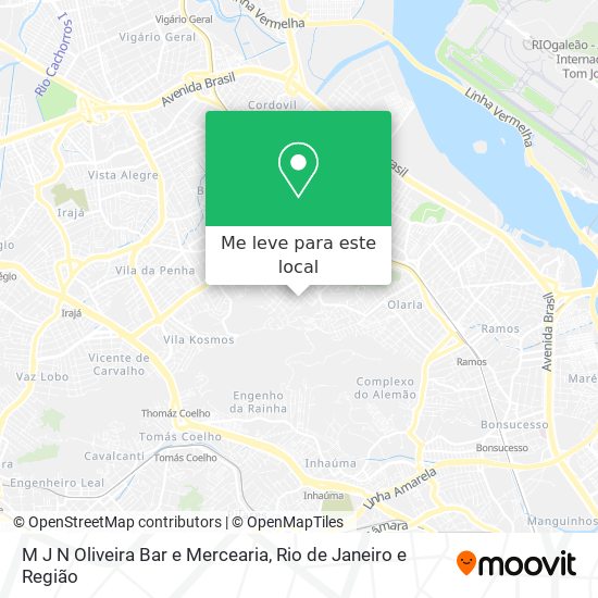 M J N Oliveira Bar e Mercearia mapa