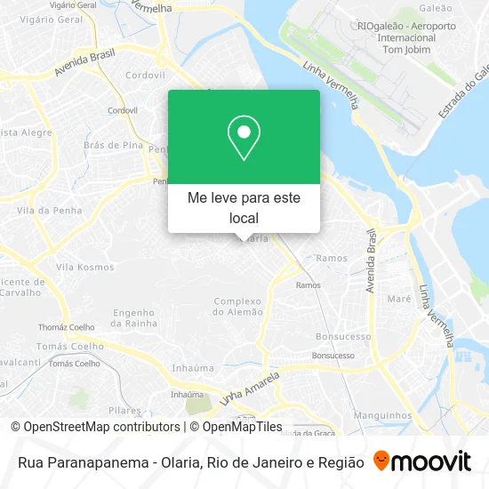 Rua Paranapanema - Olaria mapa