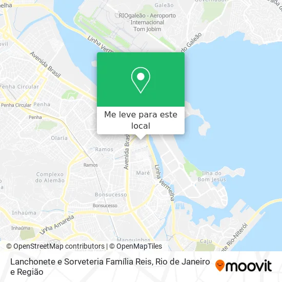 Lanchonete e Sorveteria Família Reis mapa