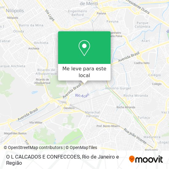 O L CALCADOS E CONFECCOES mapa